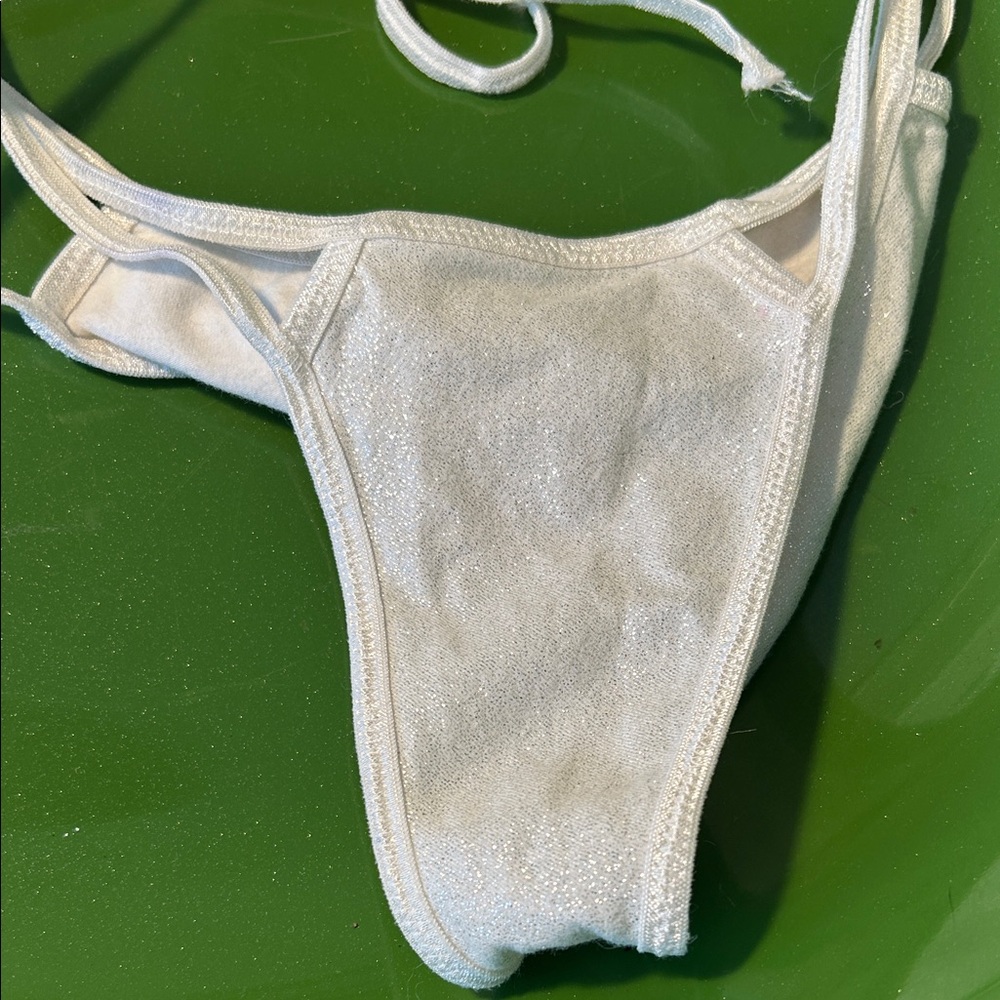 White Glitter Bikini Bottom